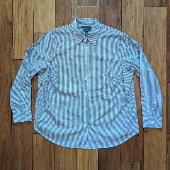 Ralph Lauren Purple Striped Shirt (XL) - Picture 1 of 6
